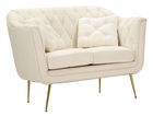 Canapea 2 locuri cu perne decorative Budapest, Mauro Ferretti, 130x83x91 cm, fier/poliester, crem