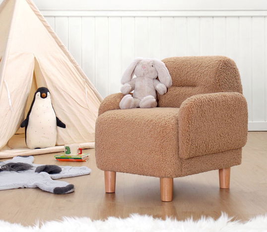 Fotoliu pentru copii, Fluffe, 209FLF1429, Blana artificiala, Maro