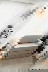 Canapea extensibilă cu 1 loc, Evalina, 383EVN1272, Cadru: 100% CARPEN, Alb