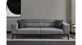 Canapea extensibila cu 3 locuri, Artie, 560ARE2904, Lemn de fag / PAL, Gri deschis