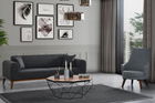 Canapea extensibila cu 3 locuri, Artie, 560ARE2905, Lemn de fag / PAL, Antracit