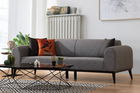 Canapea extensibila cu 3 locuri, Artie, 560ARE2911, Lemn de fag / PAL, Gri deschis