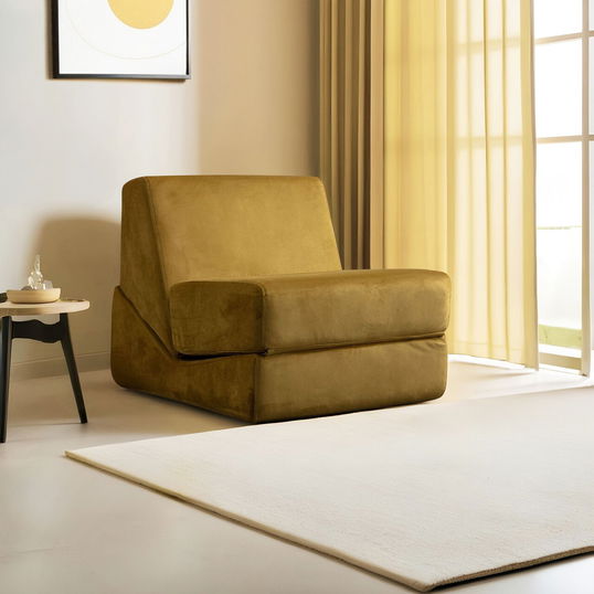 Canapea extensibilă cu 1 loc, Artie, 560ARE4155, Cadru: FĂRĂ CADRU, Galben mustar
