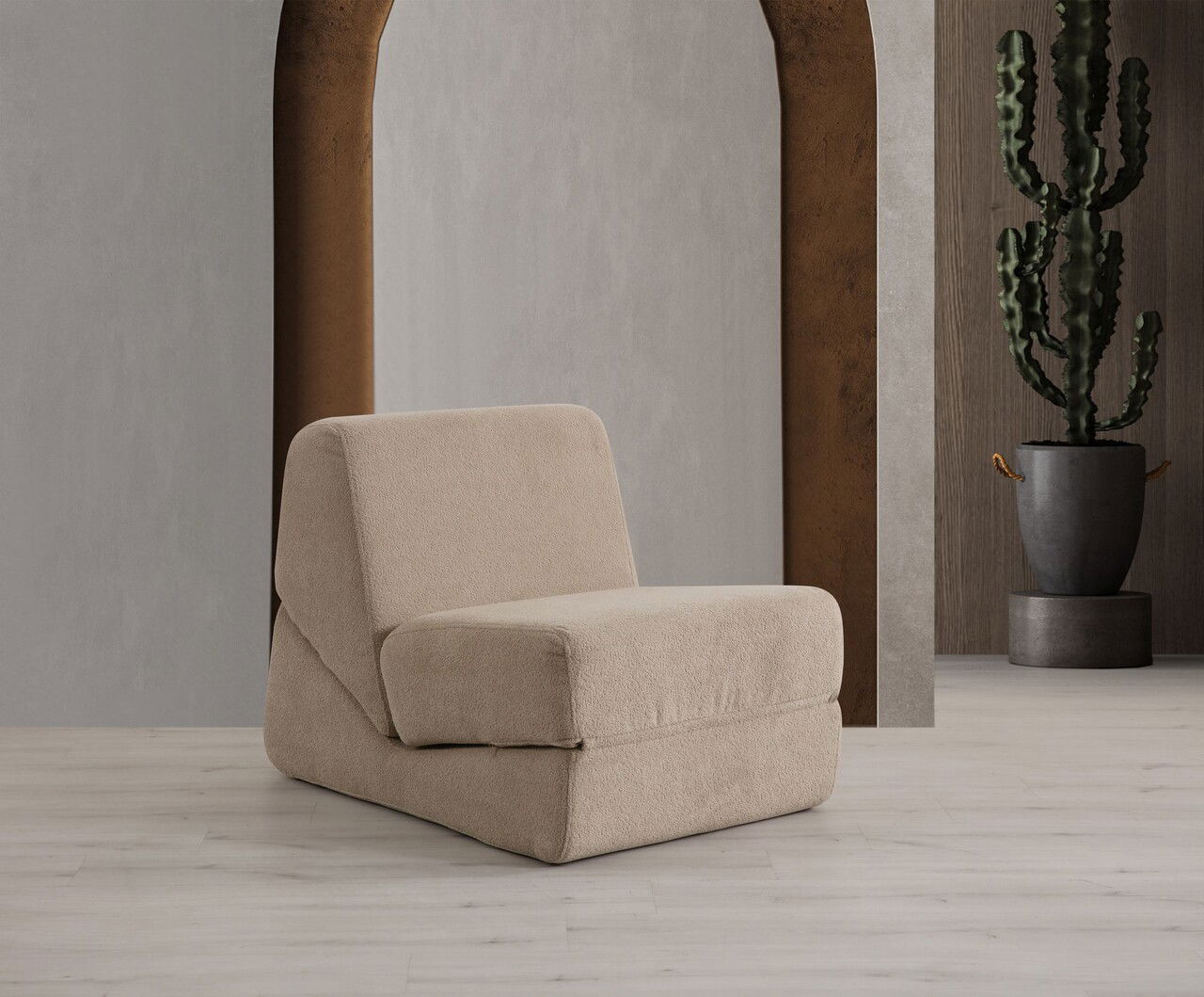 Canapea extensibilă cu 1 loc, Artie, 560ARE4171, Cadru: FĂRĂ CADRU, Crema inchisa