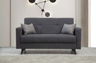 Canapea extensibilă cu 2 locuri, Misty, 730MST1108, Cadru: METAL/LEMN, Gri inchis