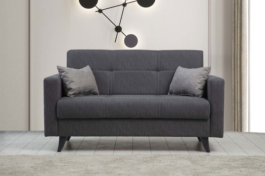 Canapea extensibilă cu 2 locuri, Misty, 730MST1108, Cadru: METAL/LEMN, Gri inchis