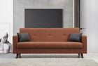 Canapea extensibila cu 3 locuri, Misty, 730MST1207, Cadru: METAL/LEMN, Caramiziu