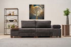 Canapea extensibila cu 3 locuri, Balcab Home, 825BLC4308, Lemn, Antracit