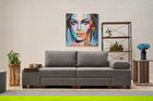 Canapea extensibila cu 3 locuri, Balcab Home, 825BLC4310, Lemn, Gri