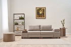 Canapea extensibila cu 3 locuri, Balcab Home, 825BLC4312, Lemn, Crem