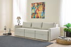 Canapea extensibila cu 3 locuri, Balcab Home, 825BLC4324, Cadru: 100% LEMN DE BRAD, Crem