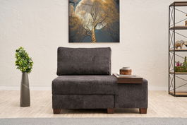 Canapea extensibilă cu 1 loc, Balcab Home, 825BLC4709, Lemn, Antracit