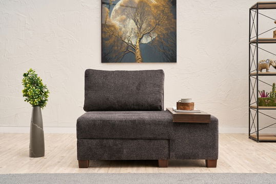Canapea extensibilă cu 1 loc, Balcab Home, 825BLC4709, Lemn, Antracit