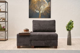 Canapea extensibilă cu 1 loc, Balcab Home, 825BLC4710, Lemn, Antracit
