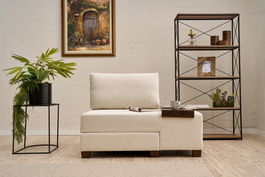 Canapea extensibilă cu 1 loc, Balcab Home, 825BLC4711, Lemn, Crem