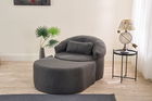 Canapea extensibilă cu 1 loc, Balcab Home, 825BLC4728, Material: 100% POLIESTER (țesătură cu textură de in), Antracit