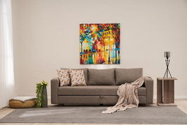 Canapea extensibila cu 3 locuri, Balcab Home, 825BLC5250, Cadru: LEMN/MDF/PLA, Maro