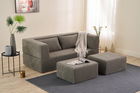 Canapea extensibilă cu 2 locuri, Balcab Home, 825BLC5401, Material: 100% ȘENILĂ, Gri