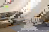 Canapea extensibilă cu 2 locuri, Balcab Home, 825BLC5401, Material: 100% ȘENILĂ, Gri