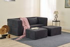 Canapea extensibilă cu 2 locuri, Balcab Home, 825BLC5402, Material: 100% ȘENILĂ, Antracit