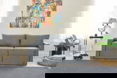 Canapea extensibilă cu 2 locuri, Balcab Home, 825BLC5412, Cadru: 100% LEMN DE BRAD, Gri