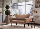 Canapea extensibilă cu 2 locuri, Futon, 859FTN2867, Metal, Maro deschis