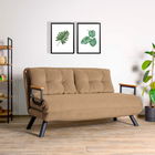 Canapea extensibilă cu 2 locuri, Futon, 859FTN2870, Metal , Maro deschis