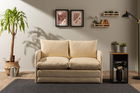 Canapea extensibilă cu 2 locuri, Futon, 859FTN2872, Metal , Crem