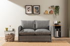 Canapea extensibilă cu 2 locuri, Futon, 859FTN2874, Metal , Gri deschis