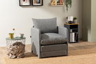 Canapea extensibilă cu 1 loc, Futon, 859FTN2881, Metal , Gri deschis