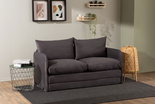 Canapea extensibilă cu 2 locuri, Futon, 859FTN2887, Metal , Gri