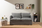 Canapea extensibilă cu 2 locuri, Futon, 859FTN2888, Metal , Gri deschis