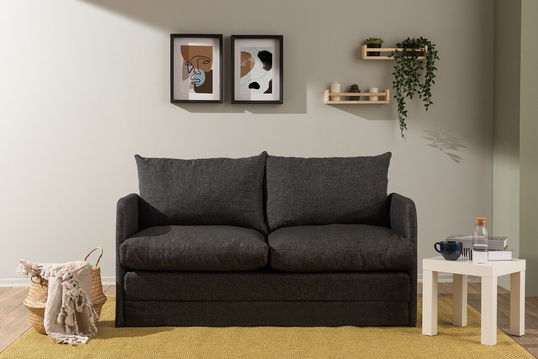 Canapea extensibilă cu 2 locuri, Futon, 859FTN2889, Metal , Gri inchis