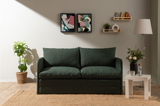 Canapea extensibilă cu 2 locuri, Futon, 859FTN2890, Metal , Verde