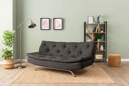 Canapea extensibila cu 3 locuri, Futon, 859FTN2896, Metal , Gri inchis