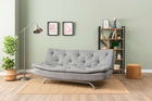 Canapea extensibila cu 3 locuri, Futon, 859FTN2897, Metal , Gri deschis