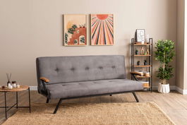 Canapea extensibila cu 3 locuri, Futon, 859FTN2903, Metal , Gri