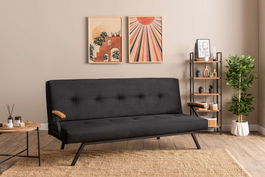 Canapea extensibila cu 3 locuri, Futon, 859FTN2904, Metal , Negru