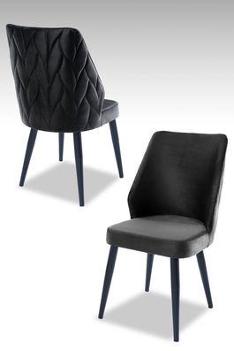 Set scaune 2 piese, Beckley, Pufi, Antracit / Negru