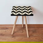 Masuta, Leona, Shp130, 35x42x35 cm, Negru / Alb / Auriu