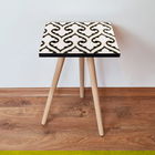 Masuta, Leona, Shp131, 35x42x35 cm, Negru / Alb / Auriu