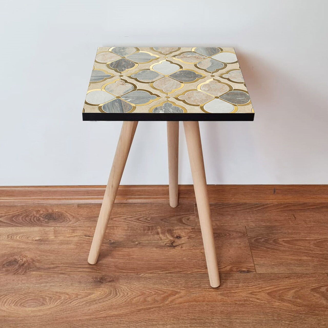 Masuta, Leona, Shp136, 35x42x35 cm, Bej / Gri / Auriu