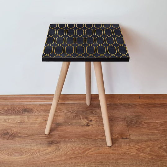 Masuta, Leona, Shp154, 35x42x35 cm, Bleumarin/Auriu