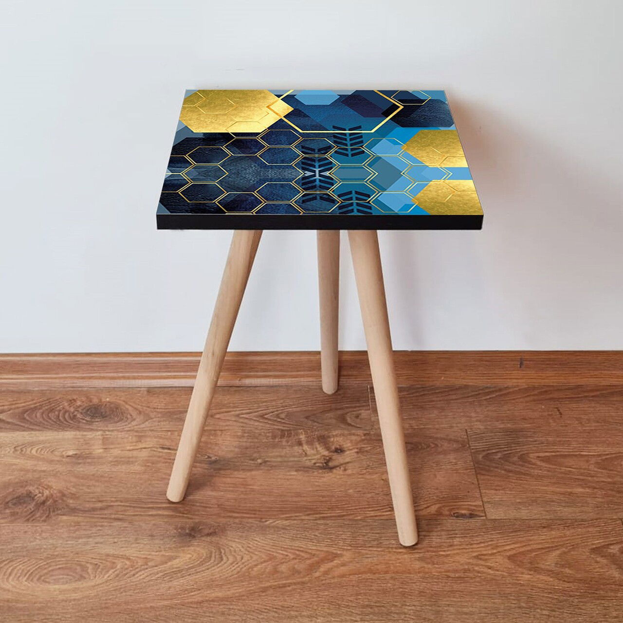 Masuta, Leona, Shp160, 35x42x35 cm, Bleumarin / Auriu / Albastru