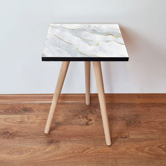Masuta, Leona, Shp161, 35x42x35 cm, Alb / Auriu / Gri