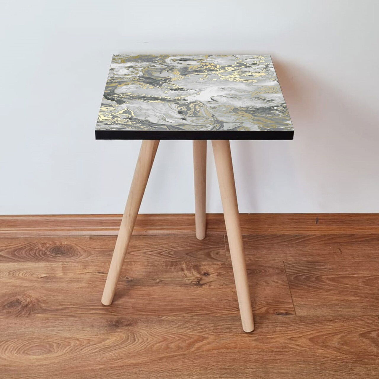 Masuta, Leona, Shp163, 35x42x35 cm, Auriu / Gri / Alb