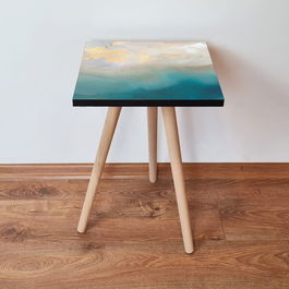 Masuta, Leona, Shp182, 35x42x35 cm, Albastru / Bej / Alb