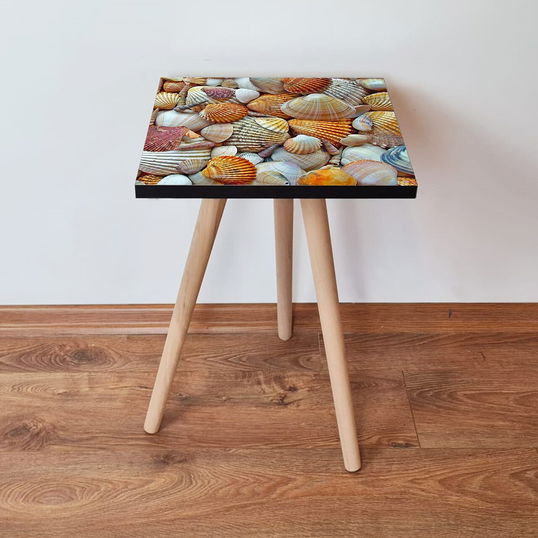 Masuta, Leona, Shp21, 35x42x35 cm, Portocaliu / Alb / Bej