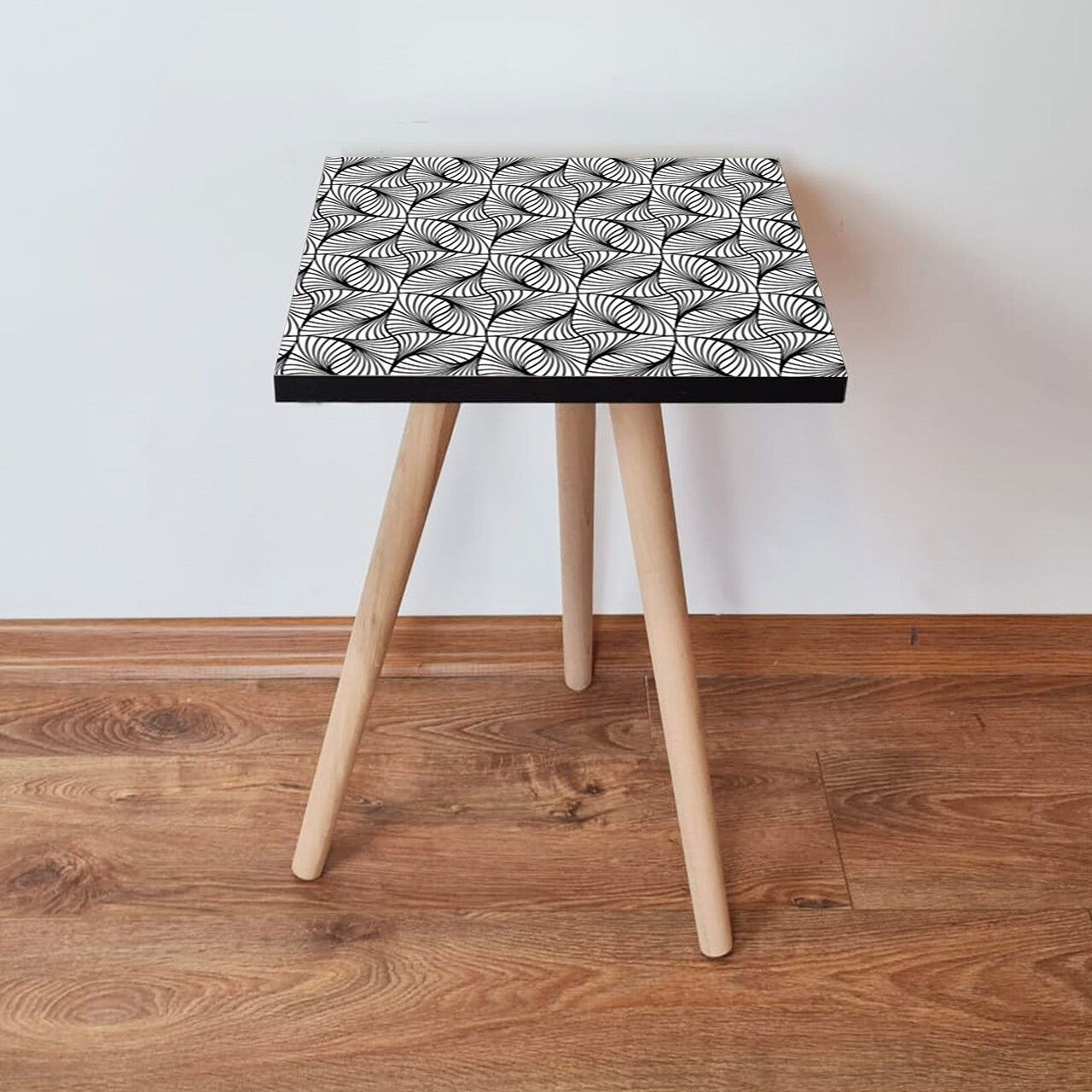 Masuta, Leona, Shp222, 35x42x35 cm, Alb/Negru