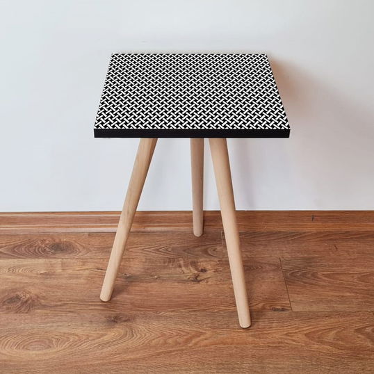 Masuta, Leona, Shp227, 35x42x35 cm, Alb/Negru